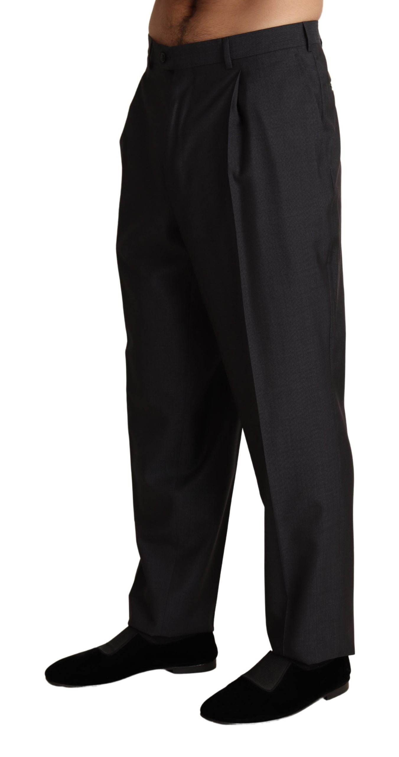 - Elegant Gray Skinny Dress Trousers