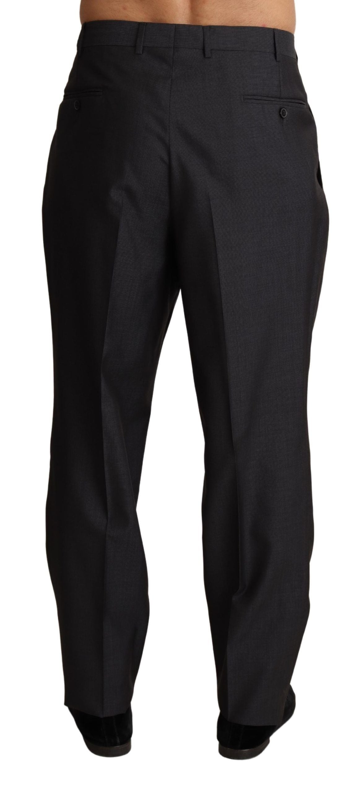 - Elegant Gray Skinny Dress Trousers