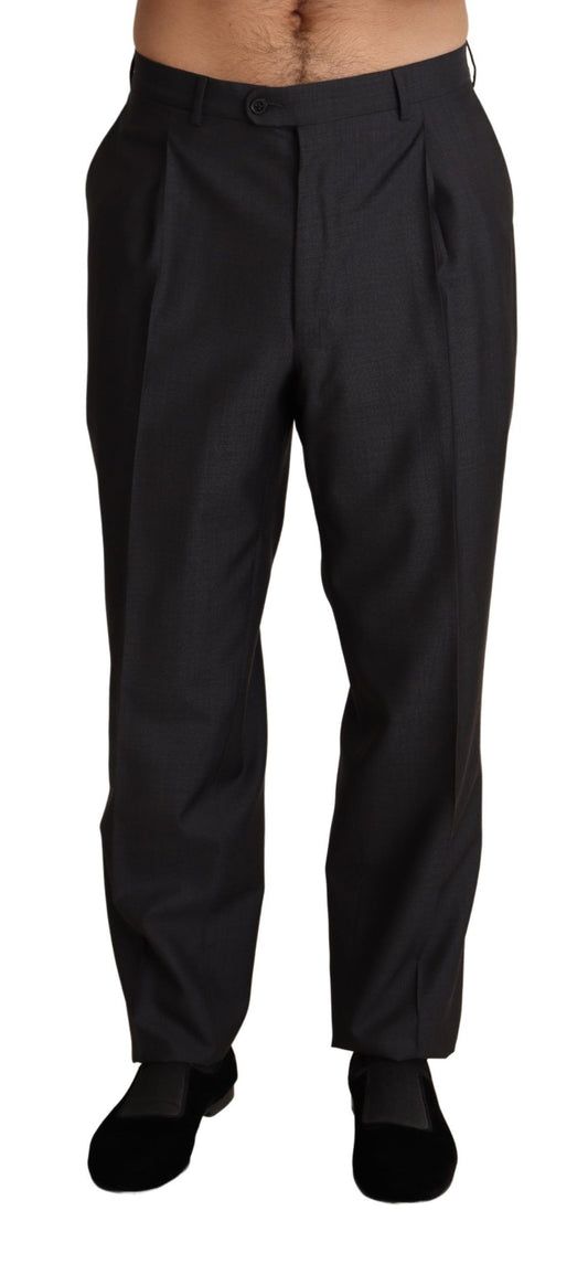 - Elegant Gray Skinny Dress Trousers
