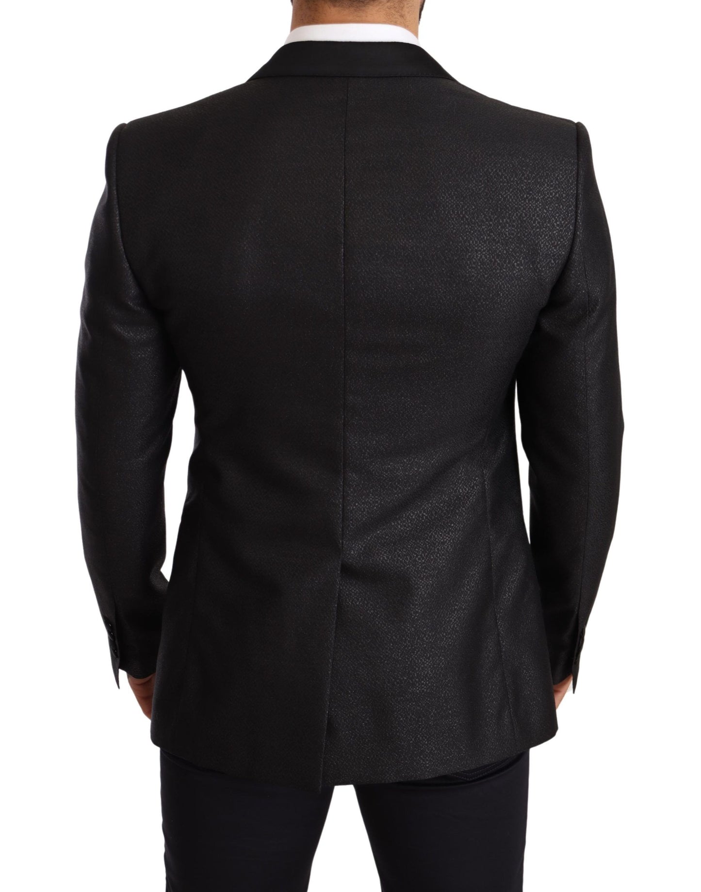 - Elegant Black Metallic Slim Fit Blazer Jacket