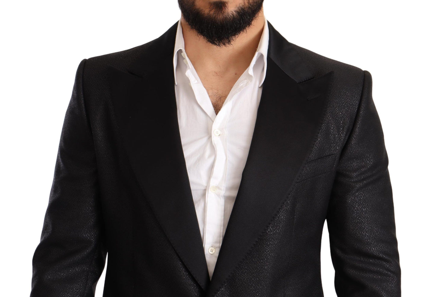 - Elegant Black Metallic Slim Fit Blazer Jacket