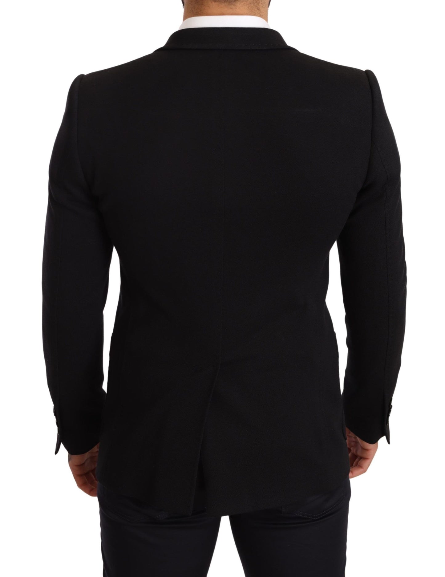 - Elegant Slim Fit Black Cotton Blazer