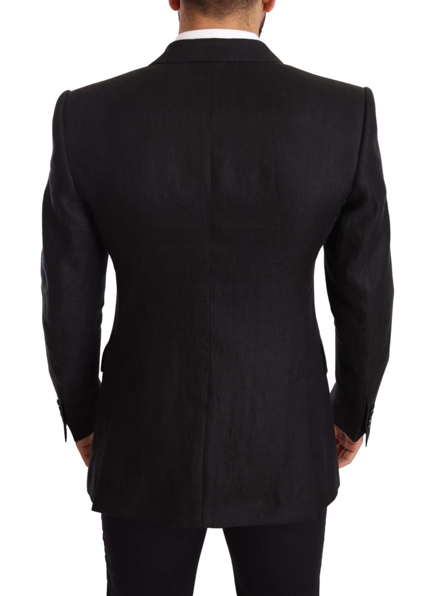 - Elegant Slim Fit Black Linen Blazer