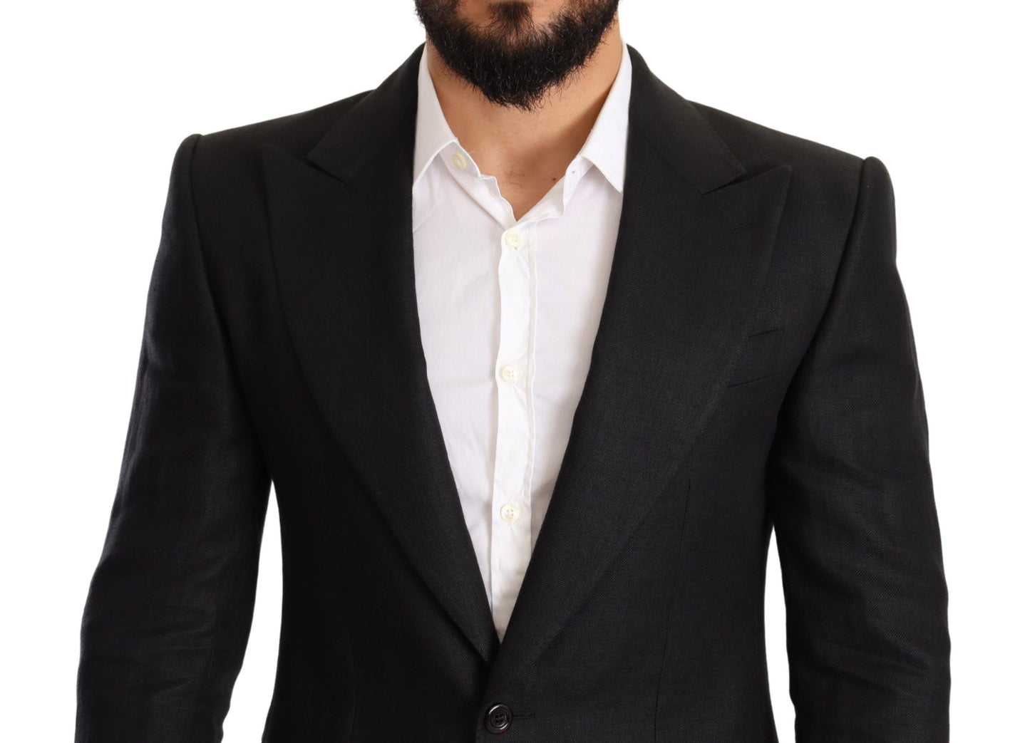 - Elegant Slim Fit Black Linen Blazer