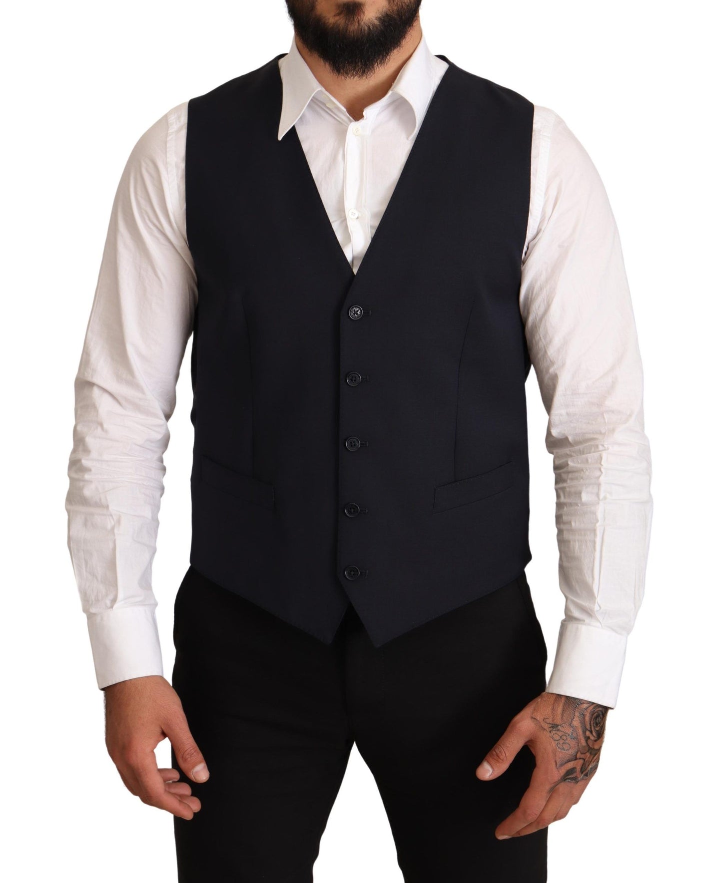 - Elegant Dark Blue Wool Blend Martini Suit