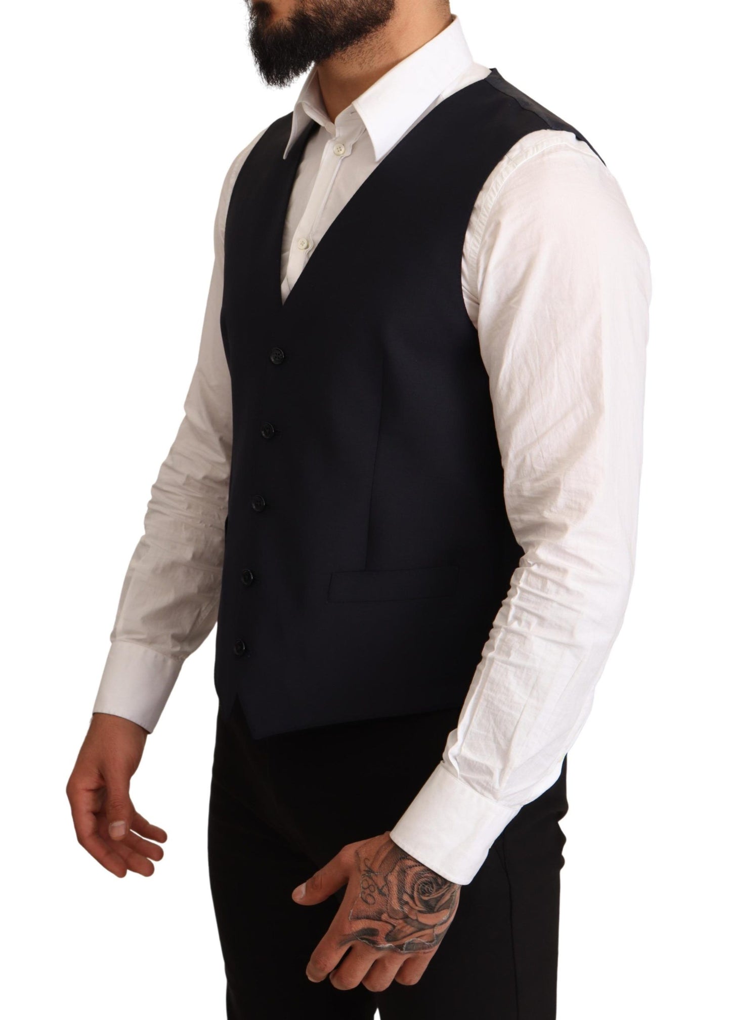 - Elegant Dark Blue Wool Blend Martini Suit