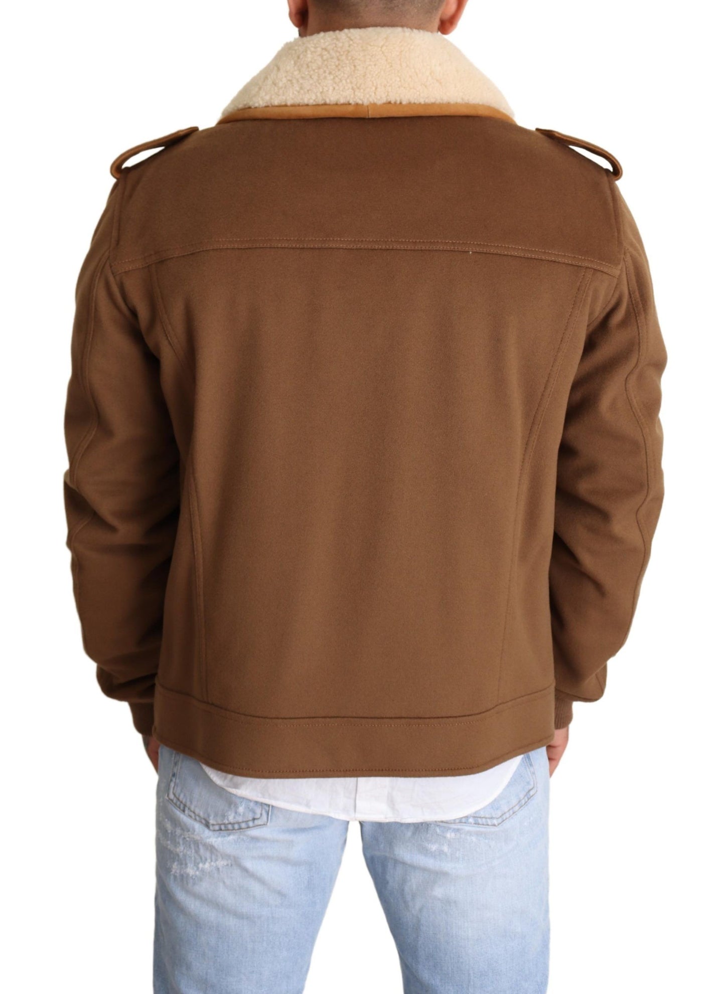 - Elegant Double Breasted Shearling Jacket