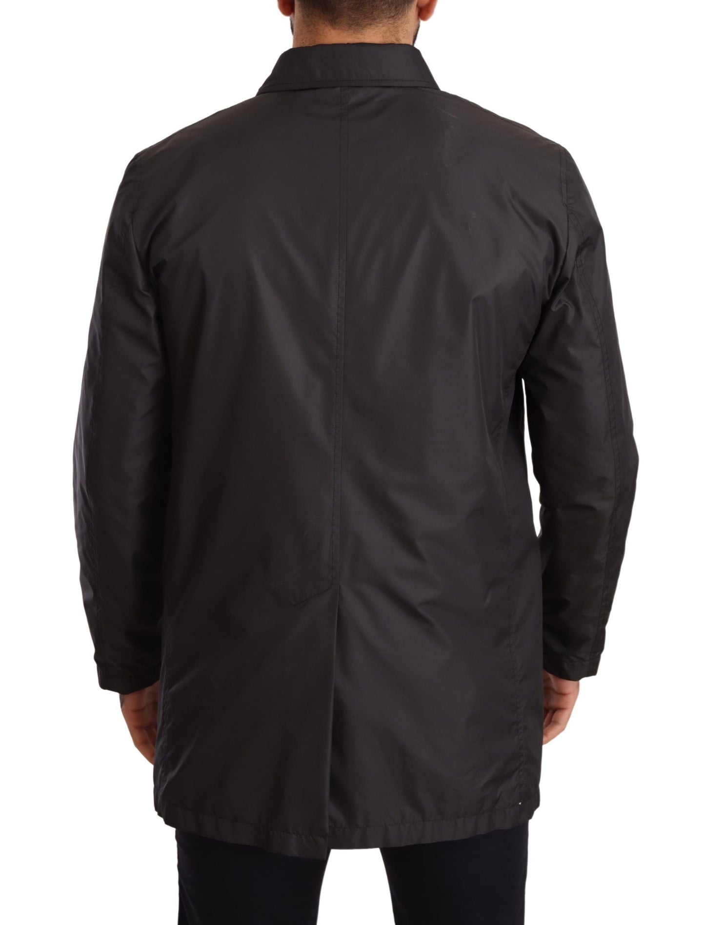 - Elegant Black Trench Coat for Sophisticated Men