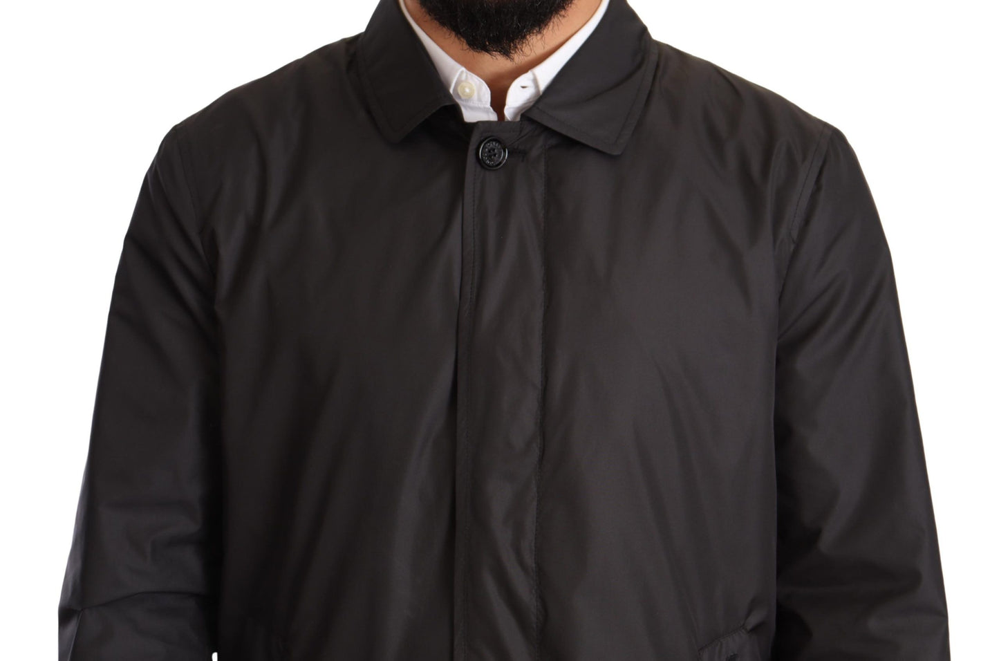 - Elegant Black Trench Coat for Sophisticated Men