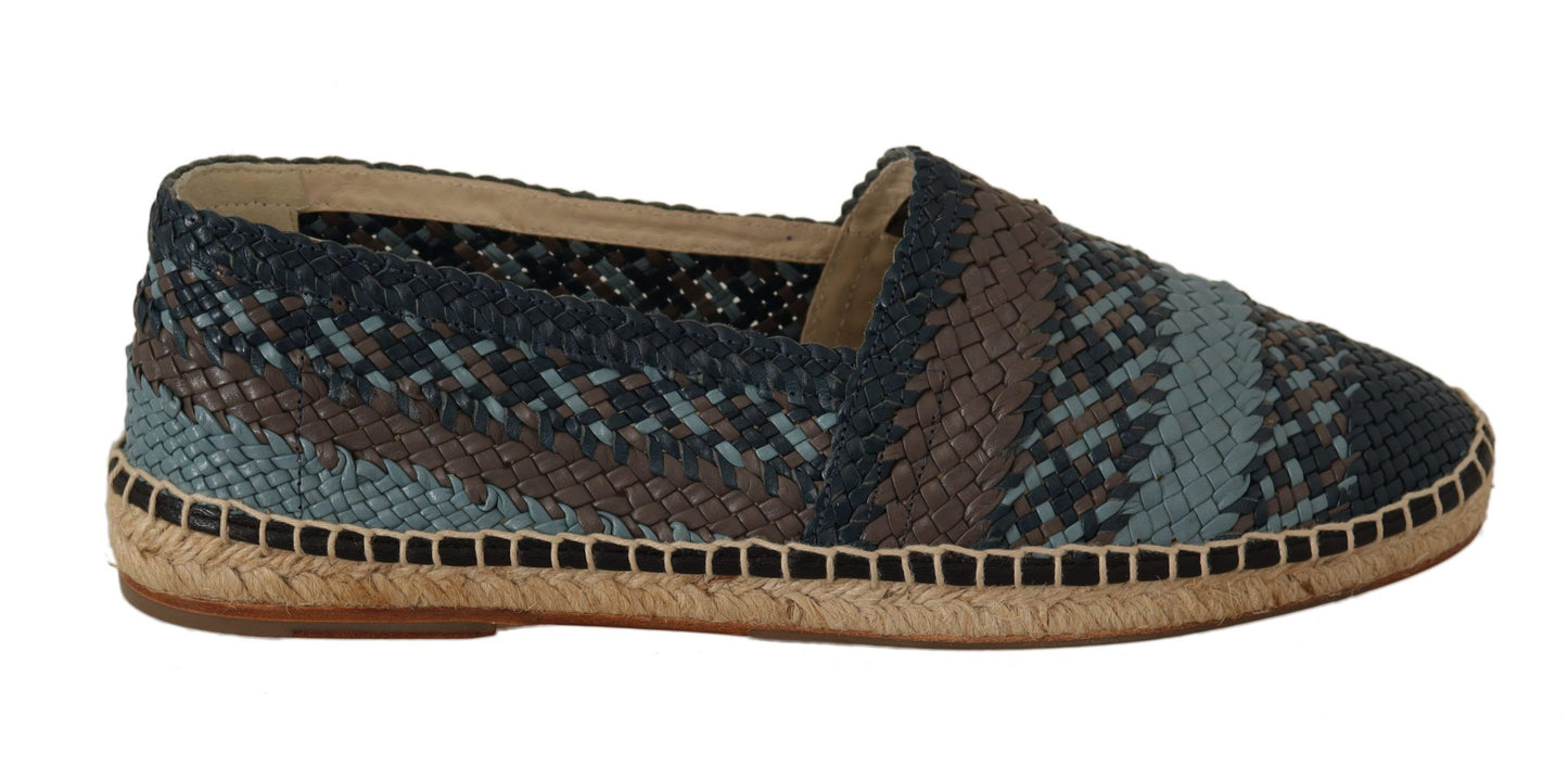 - Elegant Woven Leather Espadrilles