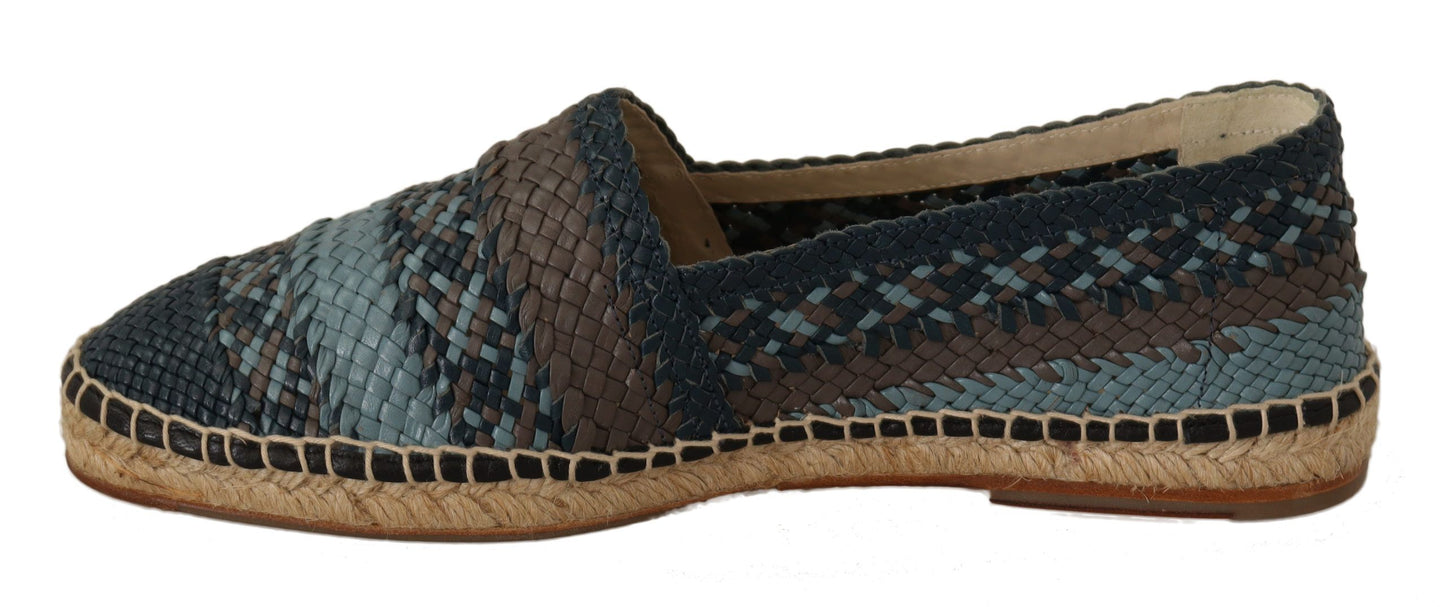 - Elegant Woven Leather Espadrilles