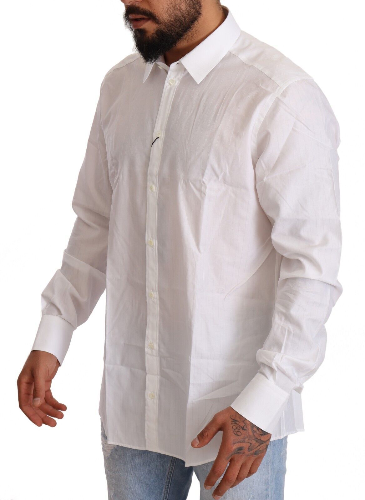- White Cotton Martini Fit Shirt