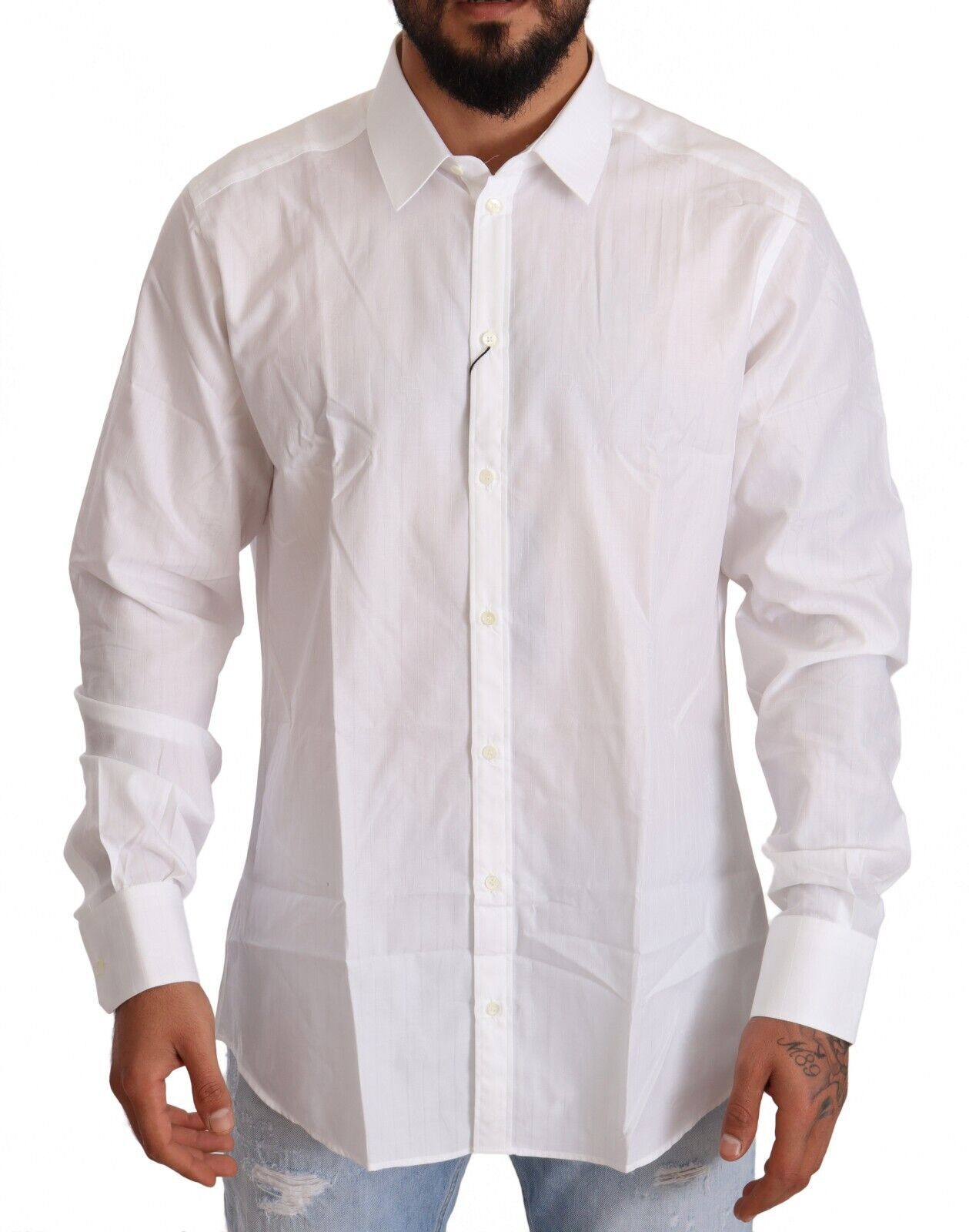 - White Cotton Martini Fit Shirt
