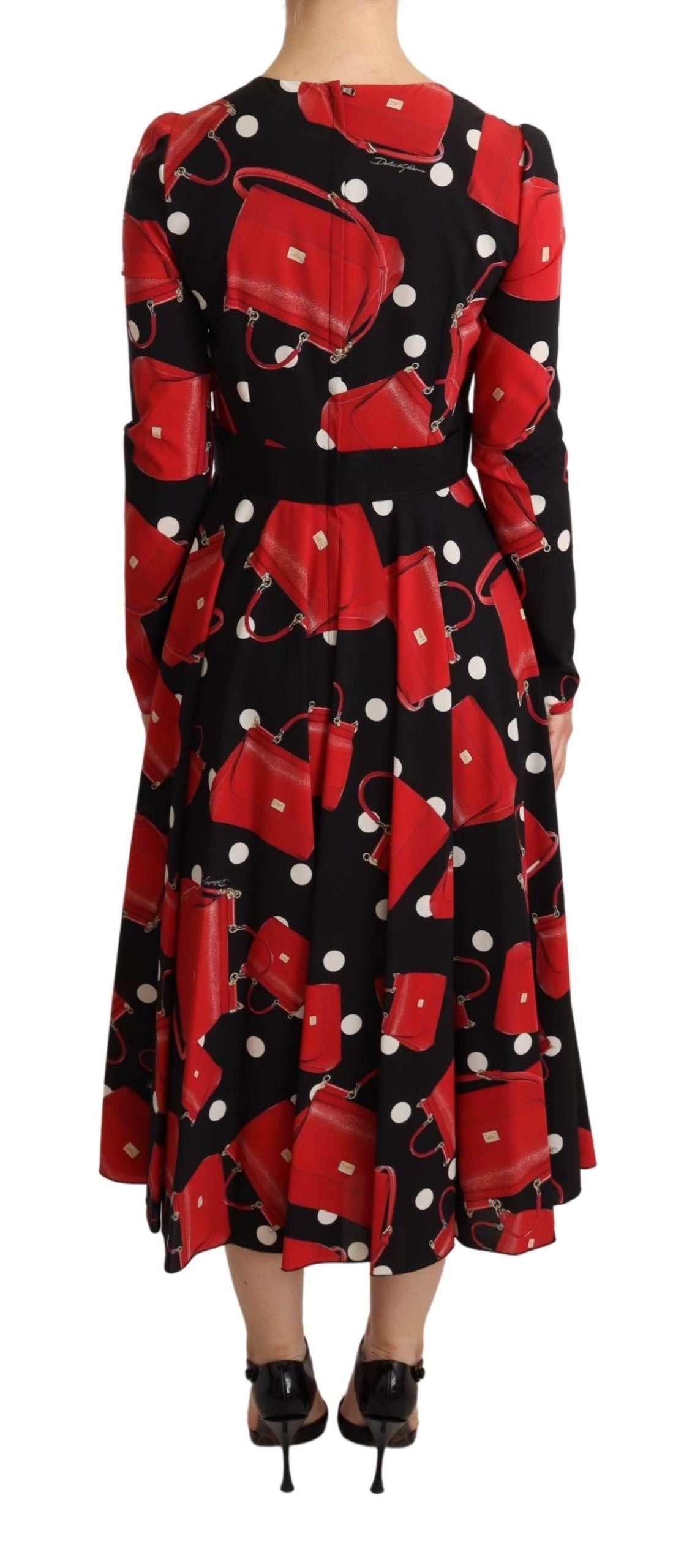 - Elegant Sicily Print Flared Midi Dress