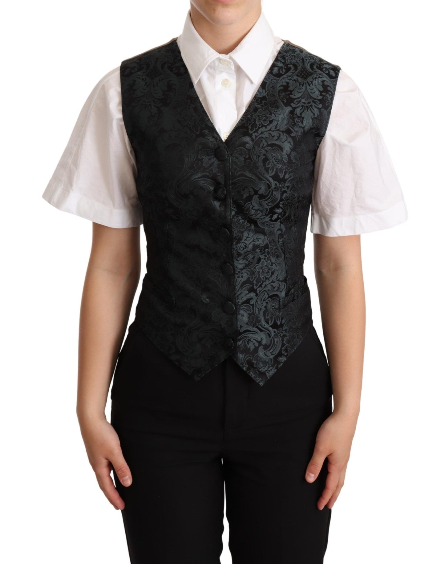 - Enchanting Jacquard Floral Waistcoat