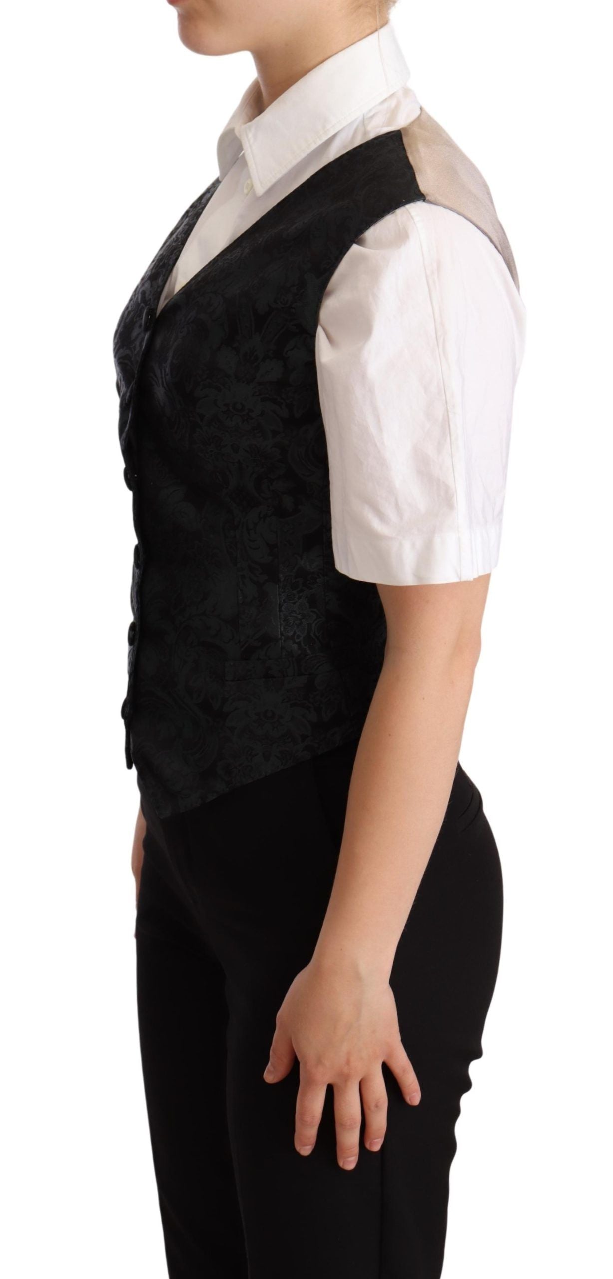 - Enchanting Jacquard Floral Waistcoat