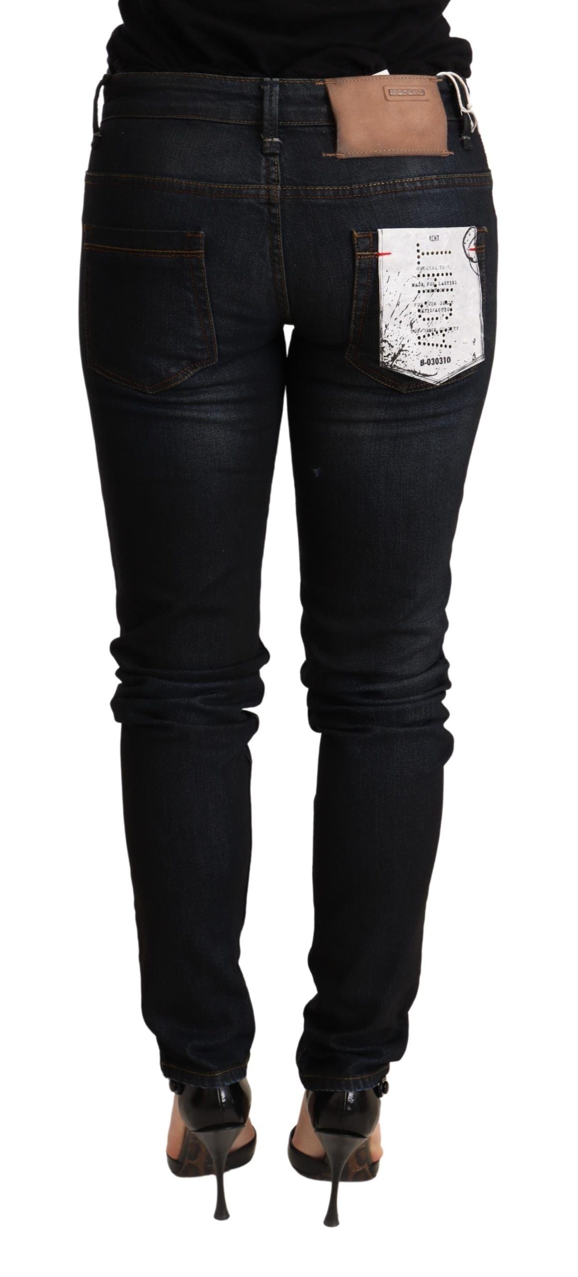 - Chic Blue Washed Skinny Low Waist Jeans