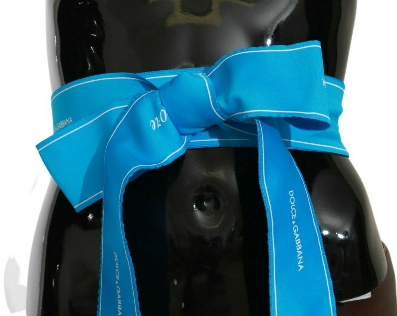 - Elegant Bow Snap Blue Waist Belt