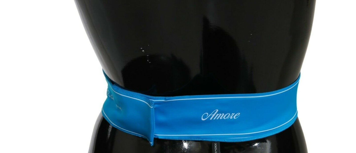 - Elegant Bow Snap Blue Waist Belt
