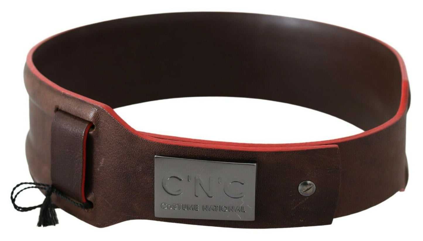 - Elegant Dark Brown Leather Fashion Belt