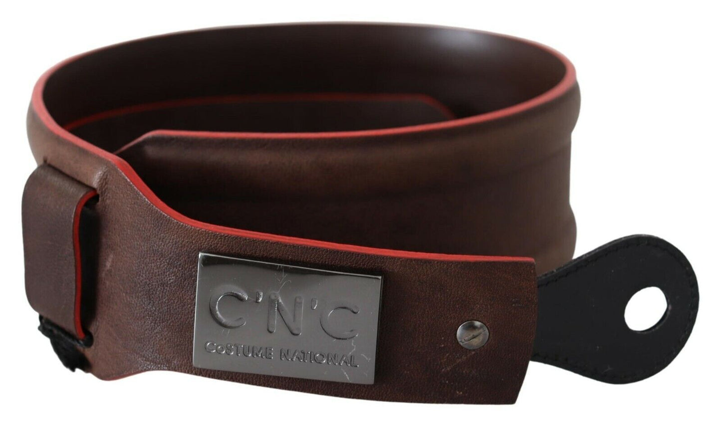 - Elegant Dark Brown Leather Fashion Belt