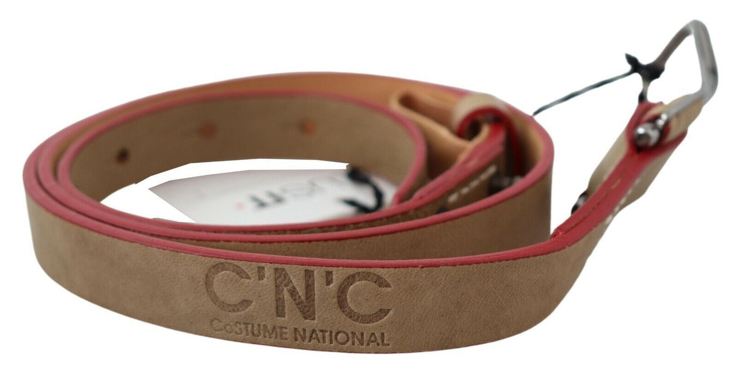 - Beige Leather Fashion Belt