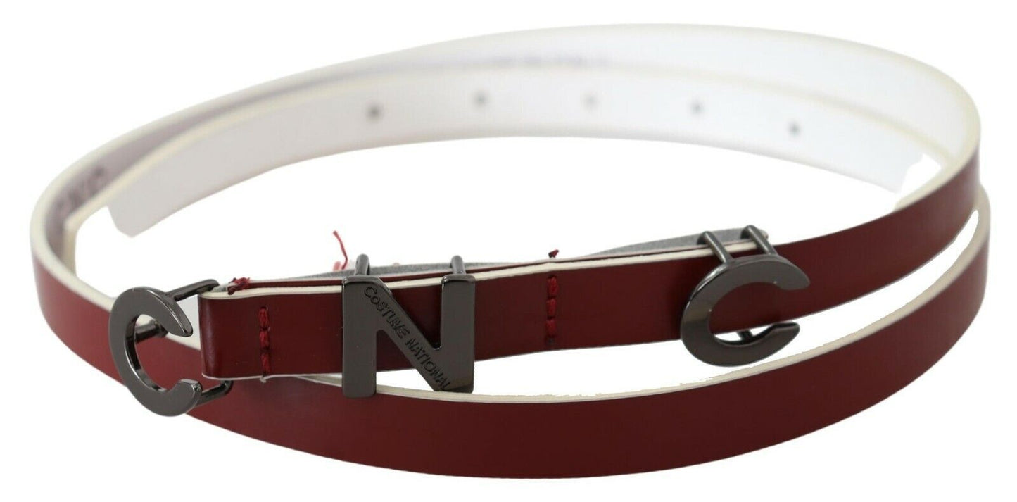 - Chic Maroon Leather Fashion Belt
