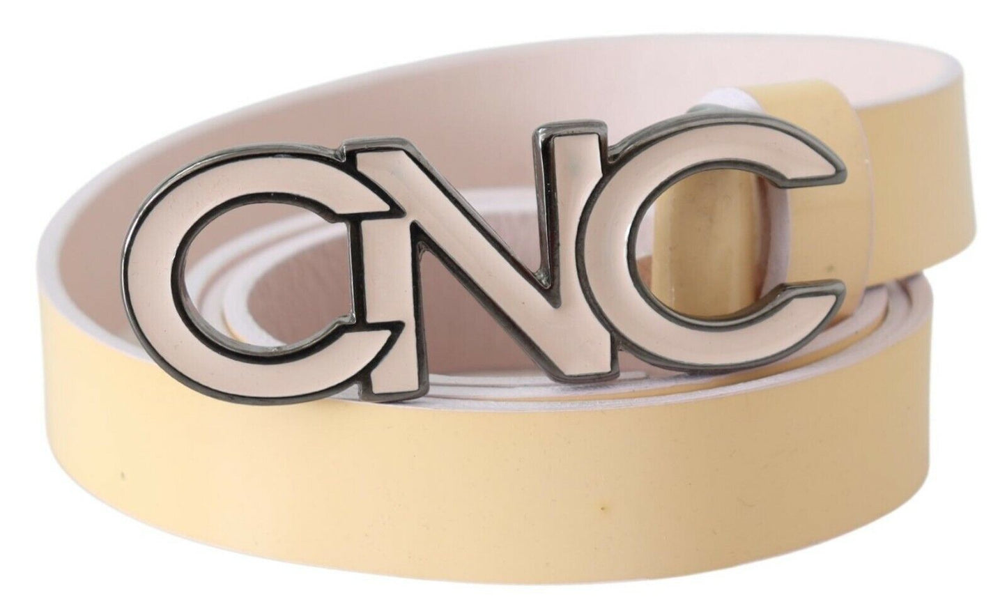- Chic Beige Logo Leather Belt