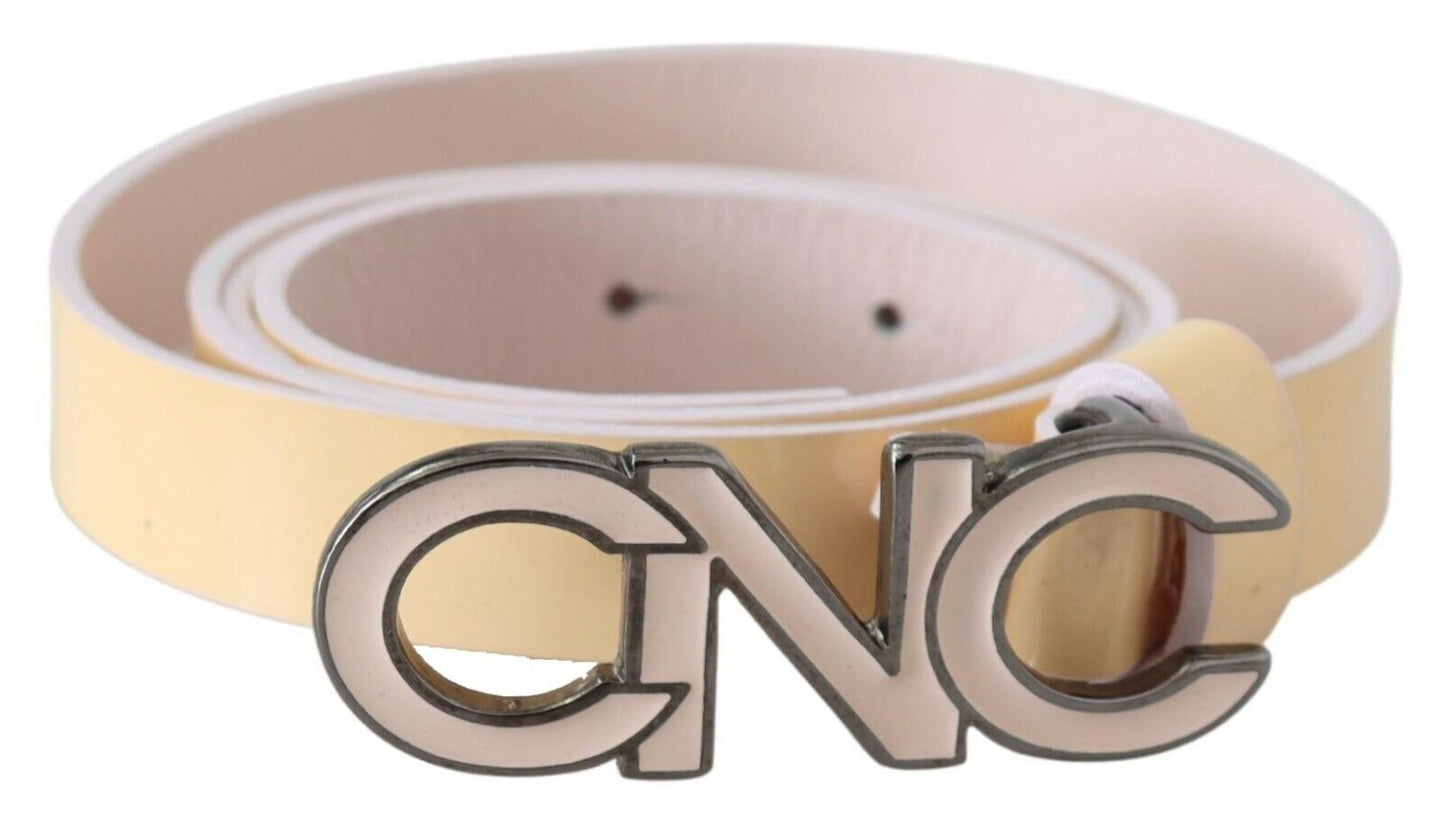 - Chic Beige Logo Leather Belt