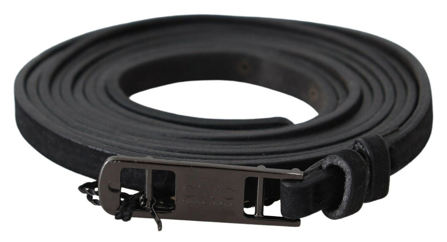 - Elegant Black Leather Adjustable Belt