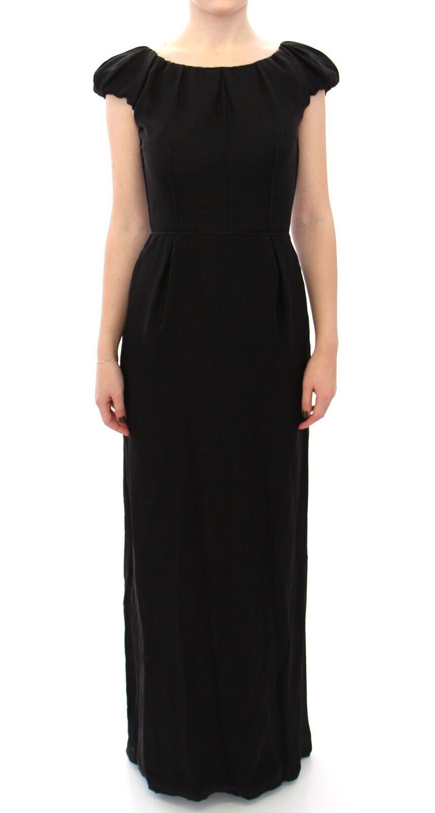 - Elegant Silk Shortsleeved Evening Gown