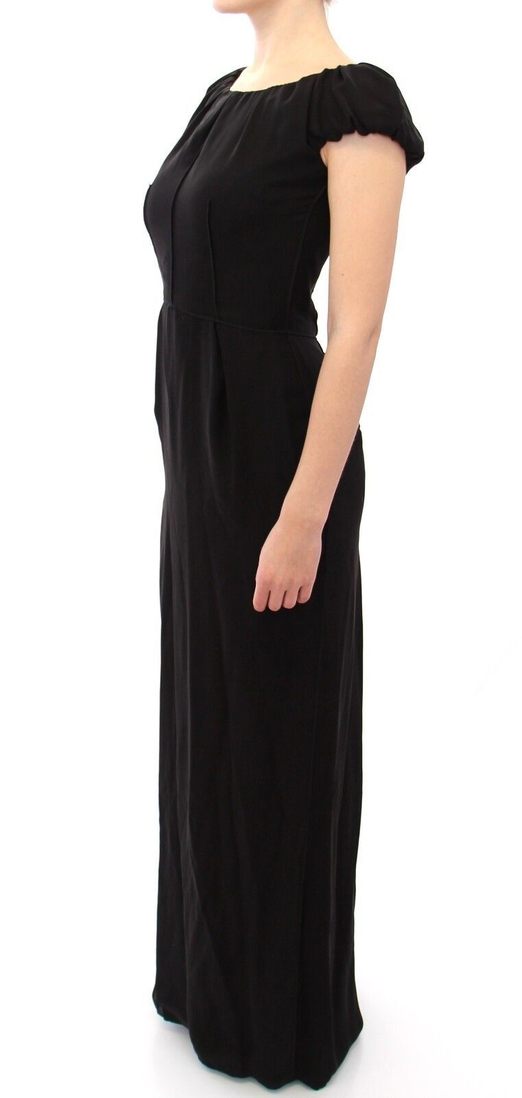- Elegant Silk Shortsleeved Evening Gown