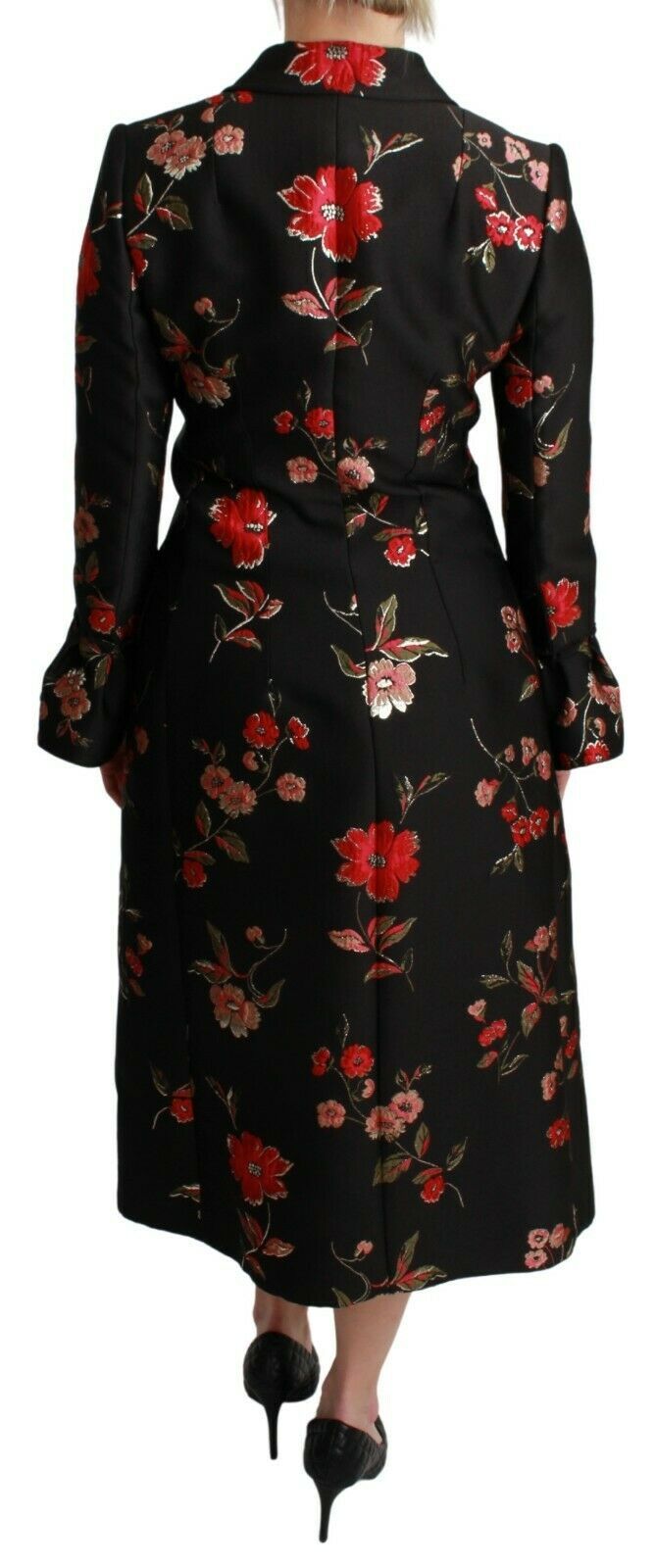 - Elegant Floral Embroidered Trench Coat