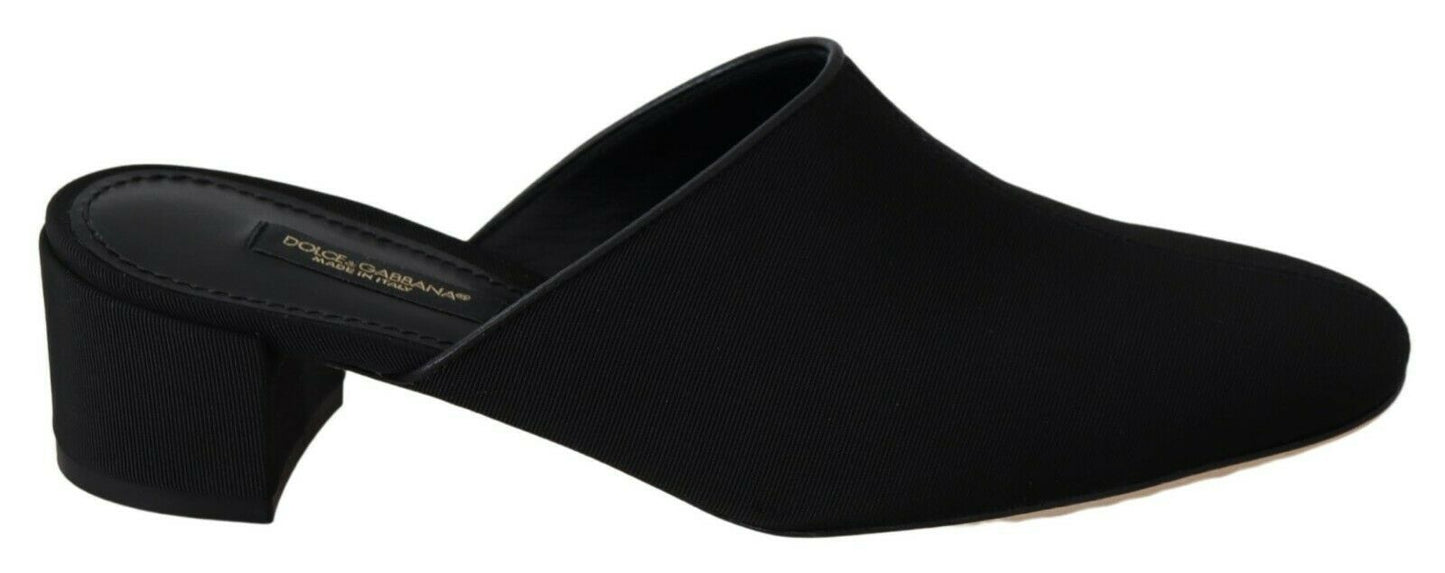 - Chic Black Grosgrain Slide Sandals