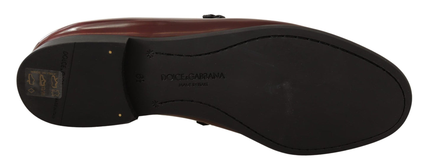- Elegant Bordeaux Leather Loafers