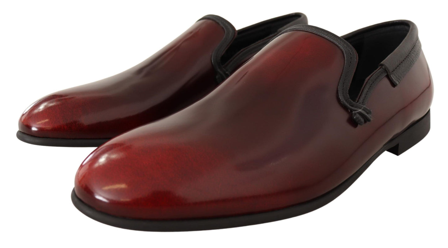 - Elegant Bordeaux Leather Loafers