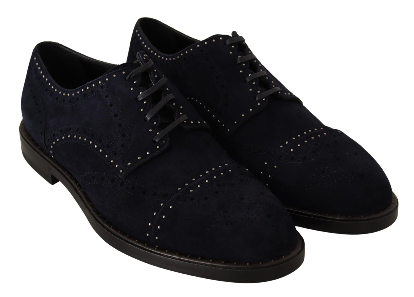 - Elegant Suede Derby Shoes with Silver Studs
