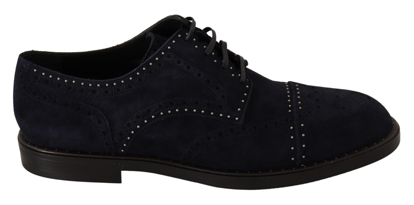- Elegant Suede Derby Shoes with Silver Studs