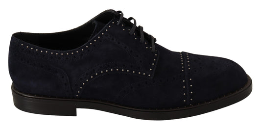 - Elegant Suede Derby Shoes with Silver Studs