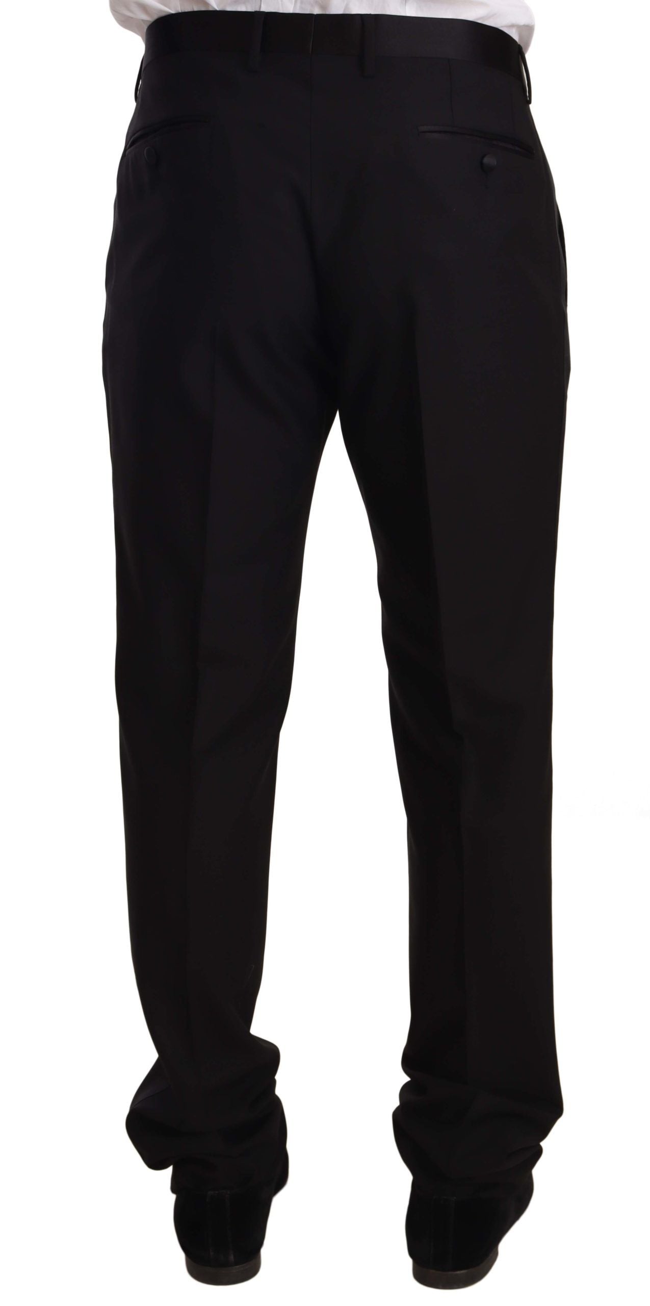- Elegant Black Skinny Tuxedo Trousers