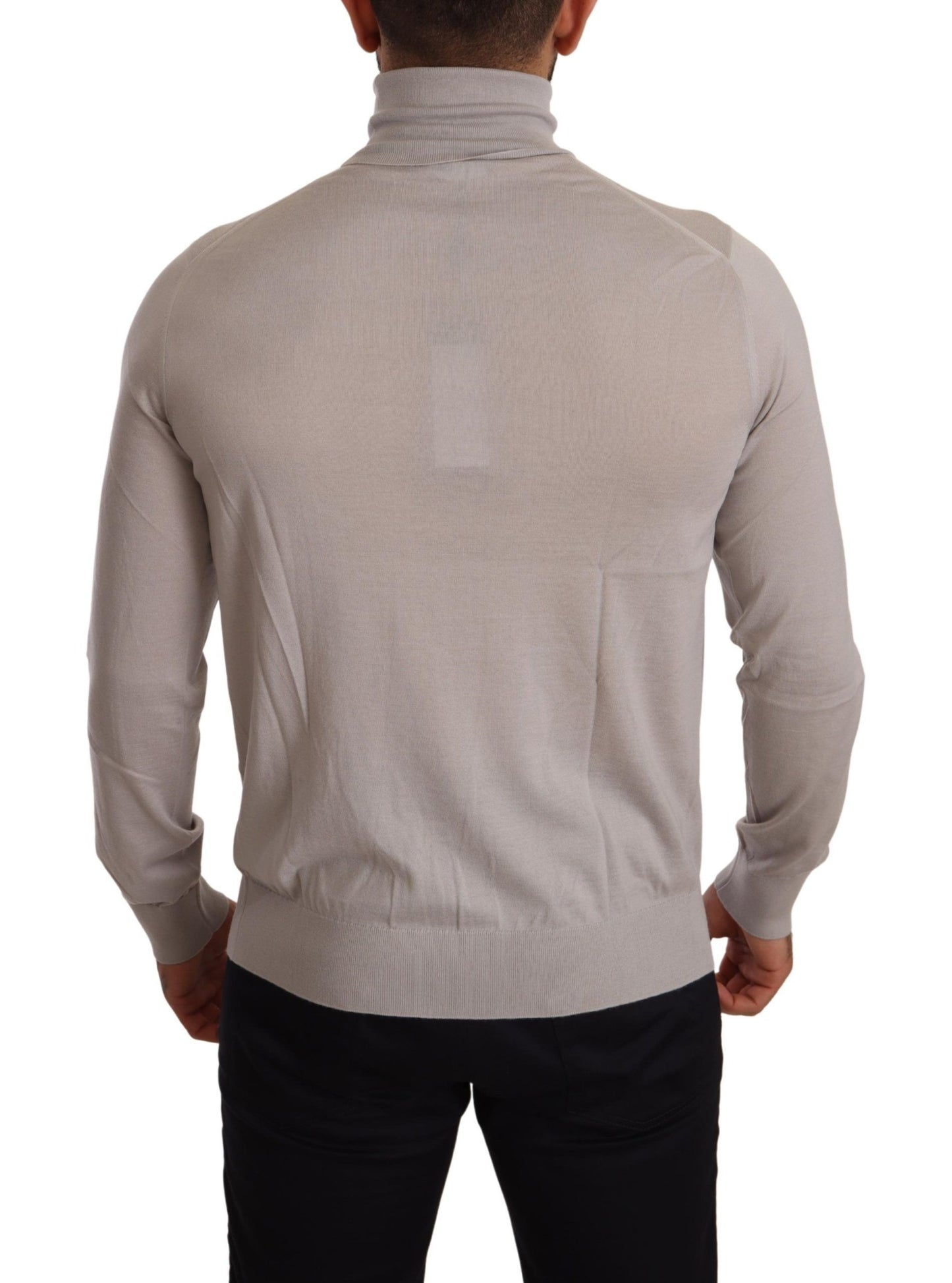- Elegant Light Blue Cashmere Turtleneck Sweater
