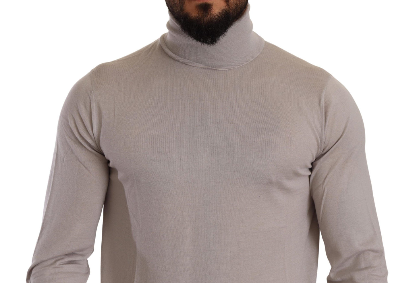 - Elegant Light Blue Cashmere Turtleneck Sweater