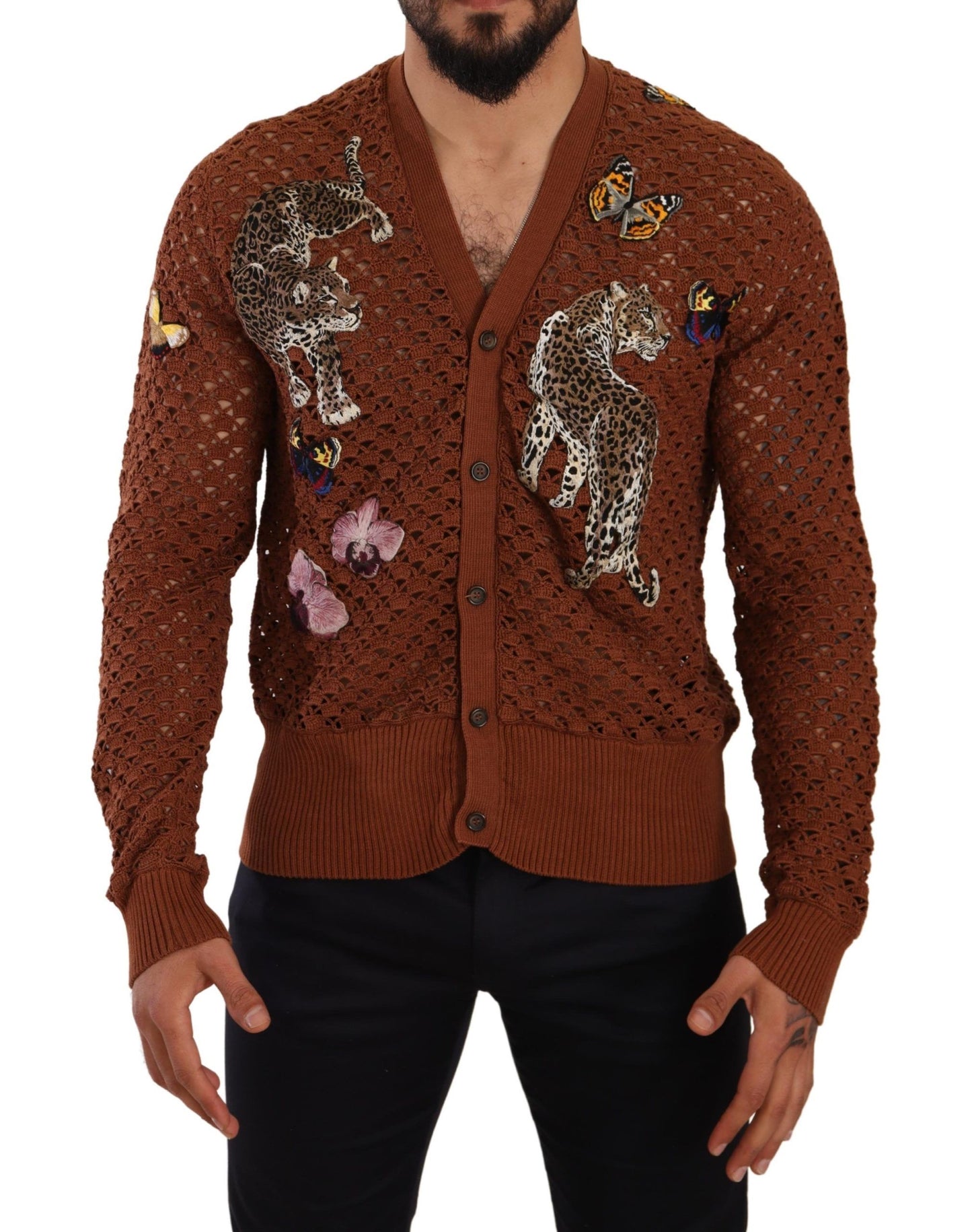 - Refined Elegance Multicolor Embroidered Cardigan