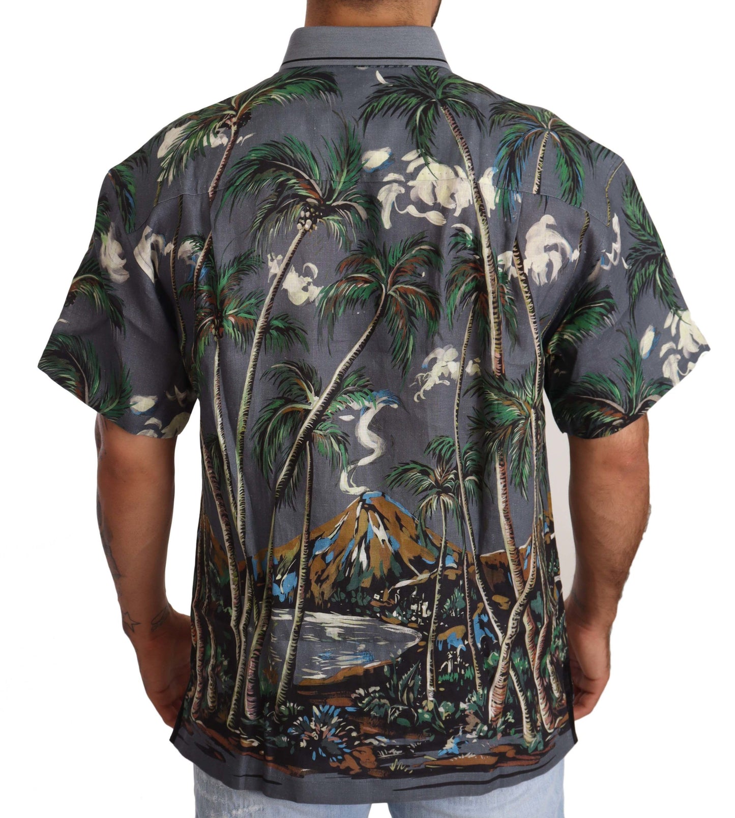 - Tropical Elegance Linen Silk Men's Shirt
