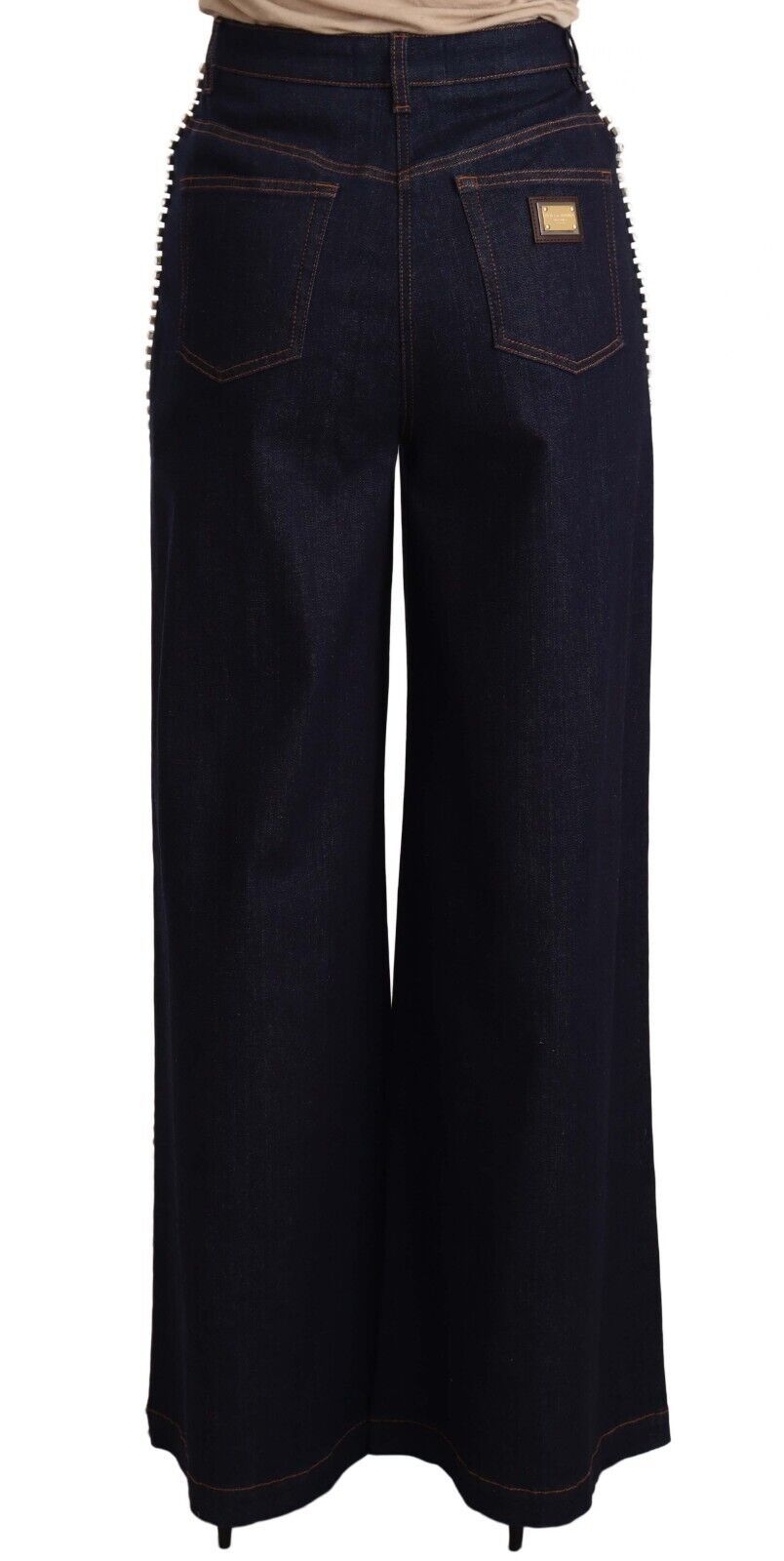 - Elegant Dark Blue Flare Denim Jeans