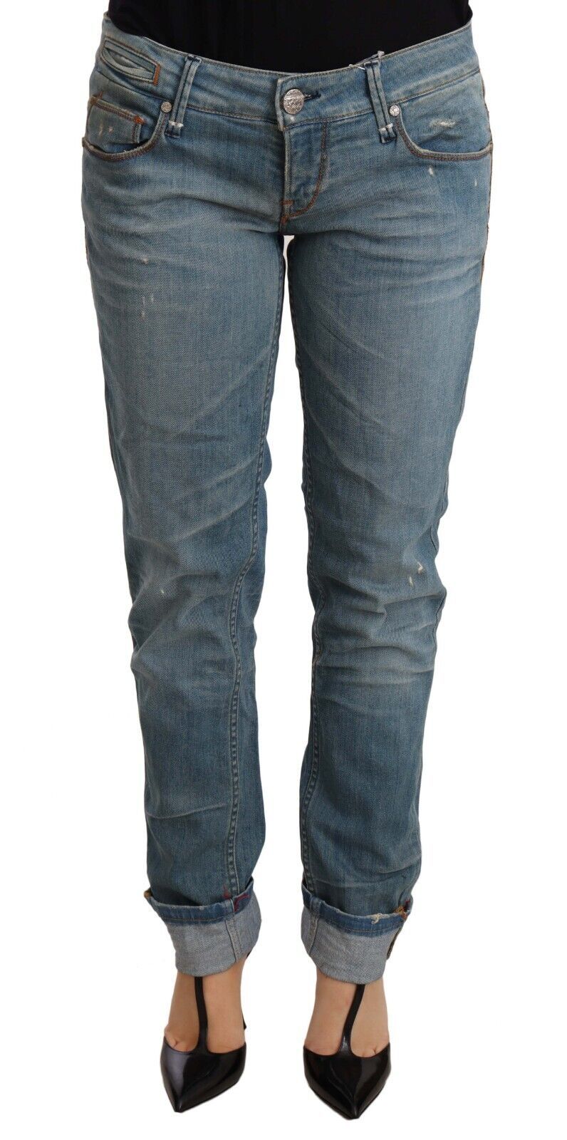 - Chic Washed Cotton Denim with Folded Hem
