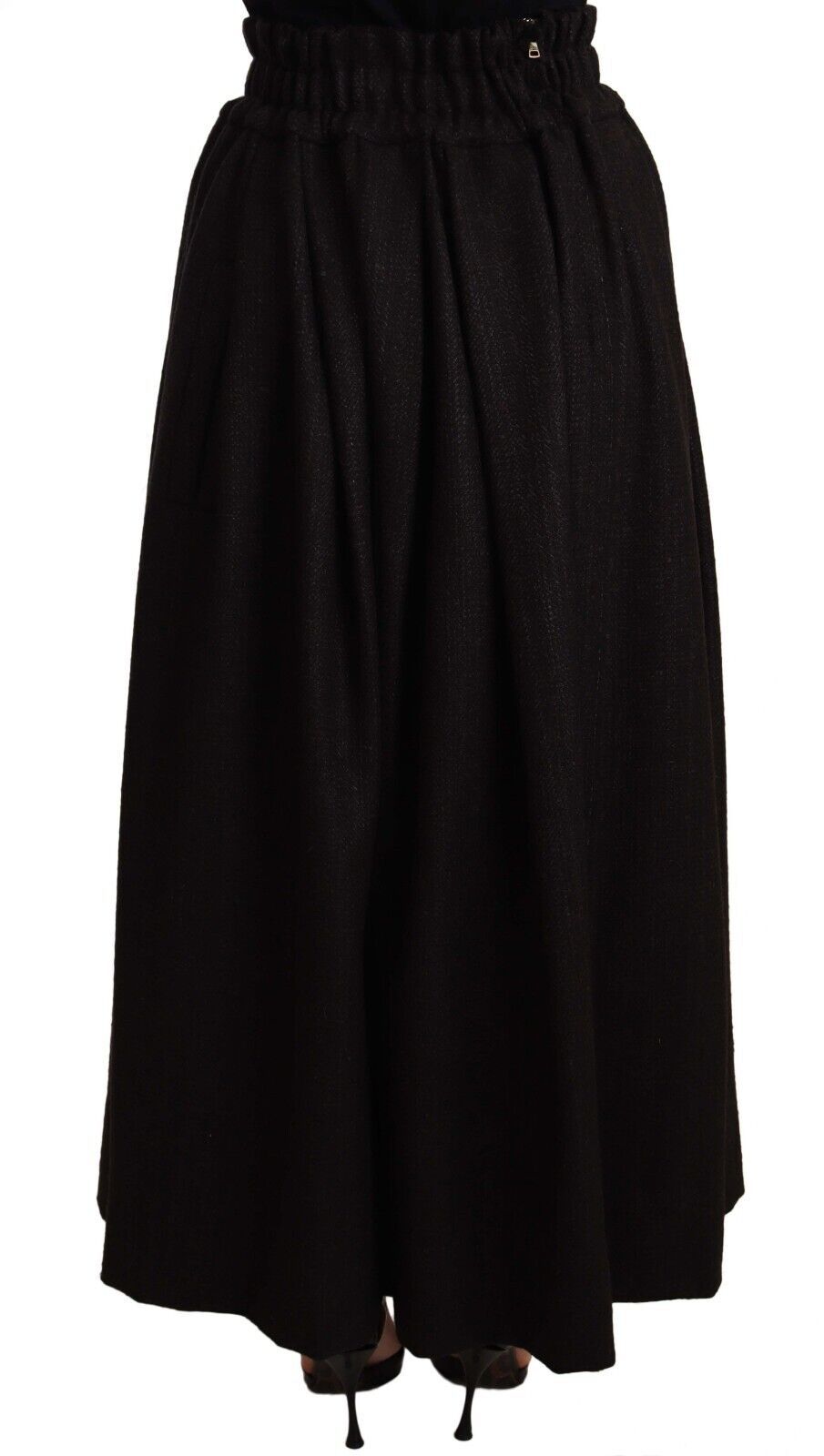 - Elegant High Waist Maxi A-line Wool Skirt
