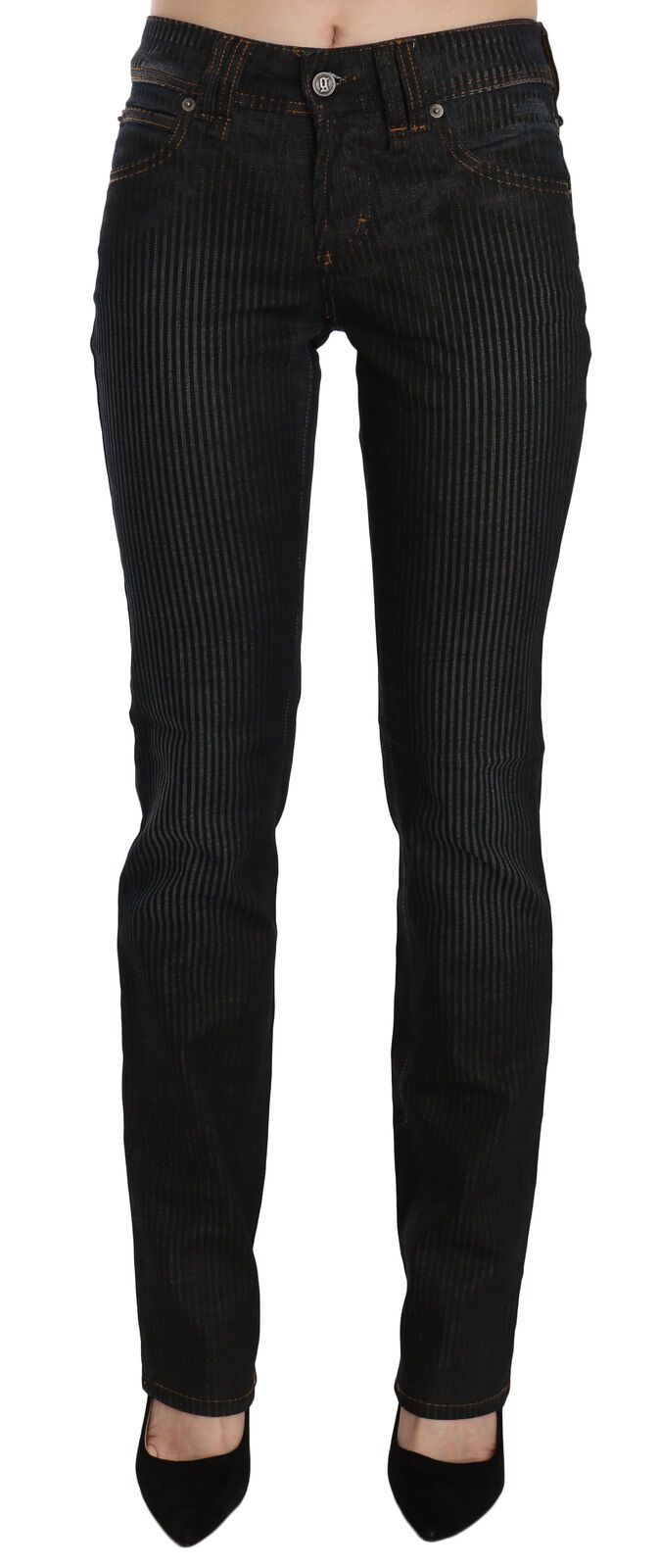 - Elegant Black Slim Fit Corduroy Jeans