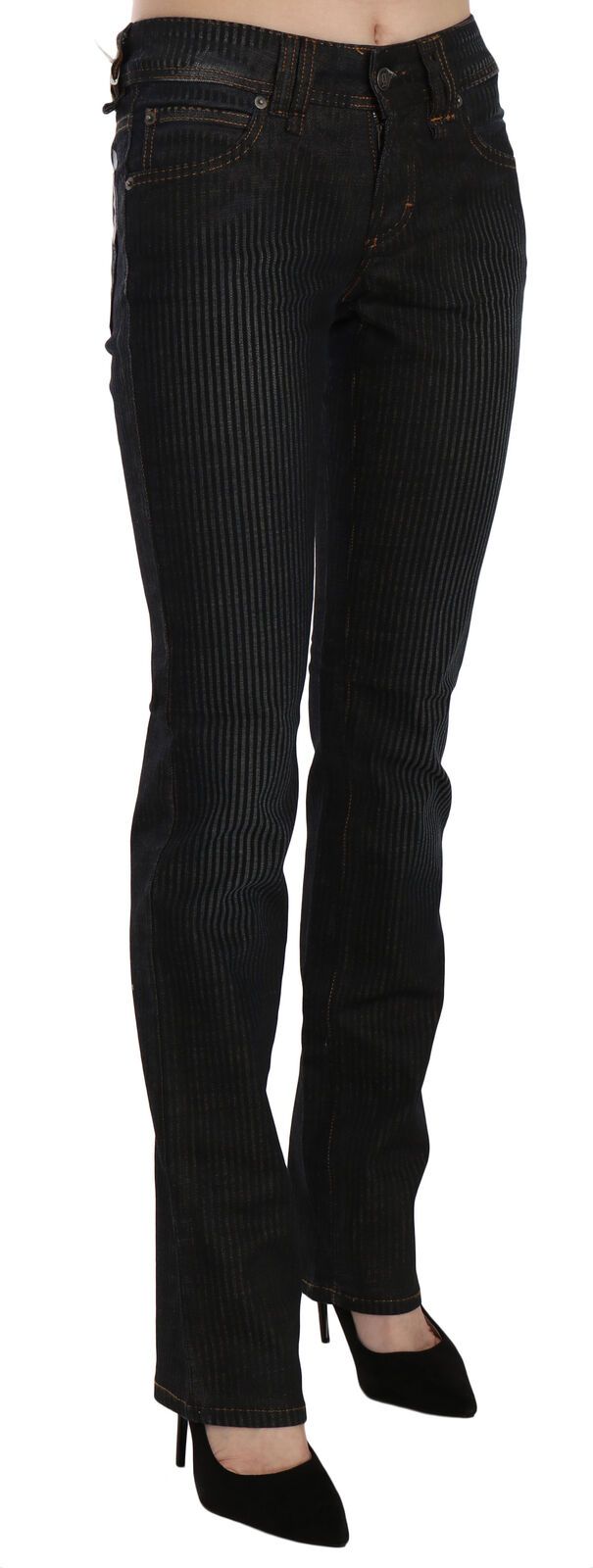 - Elegant Black Slim Fit Corduroy Jeans