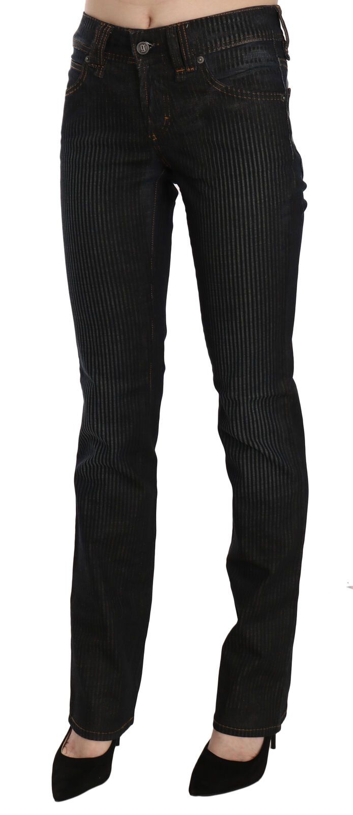 - Elegant Black Slim Fit Corduroy Jeans